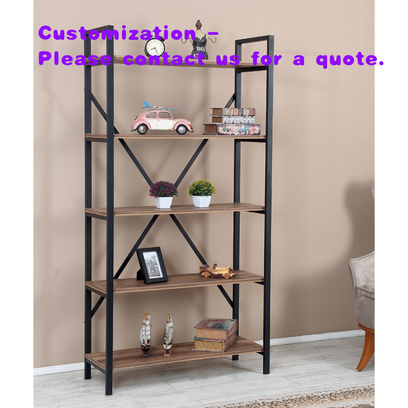 Home Office Industrial Style - Estantería de metal y madera de