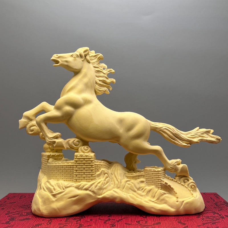 Home Office Feng Shui - Estatua de caballo de madera de