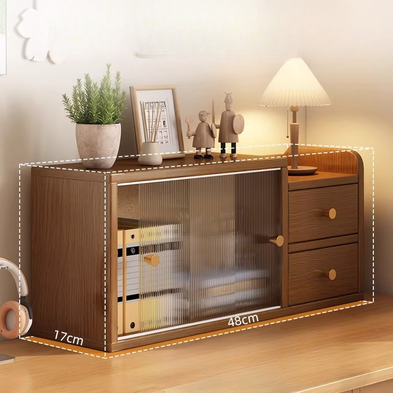 Bookcase Wood Shelf - Vitrina moderna de mediados de siglo,