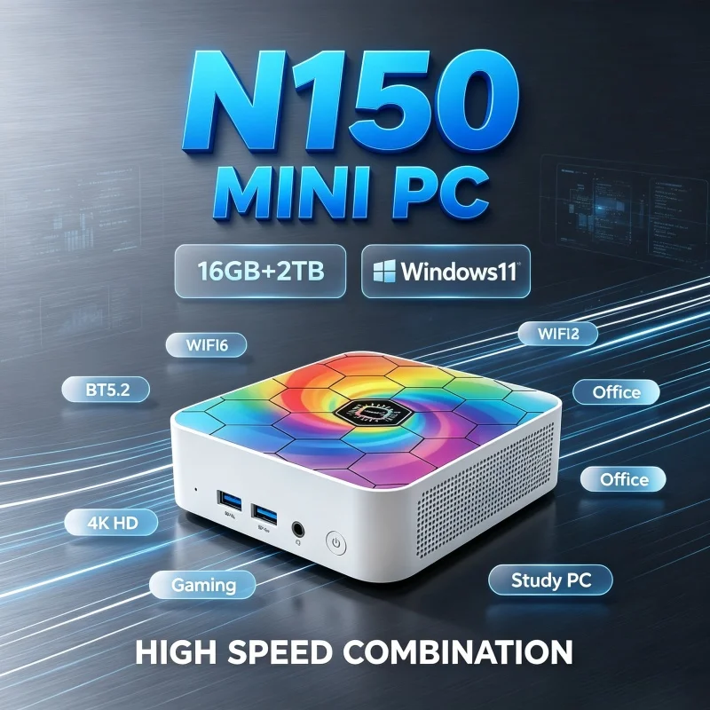 Home Office Windows 11 - Mini PC Compacto y Colorido, Core