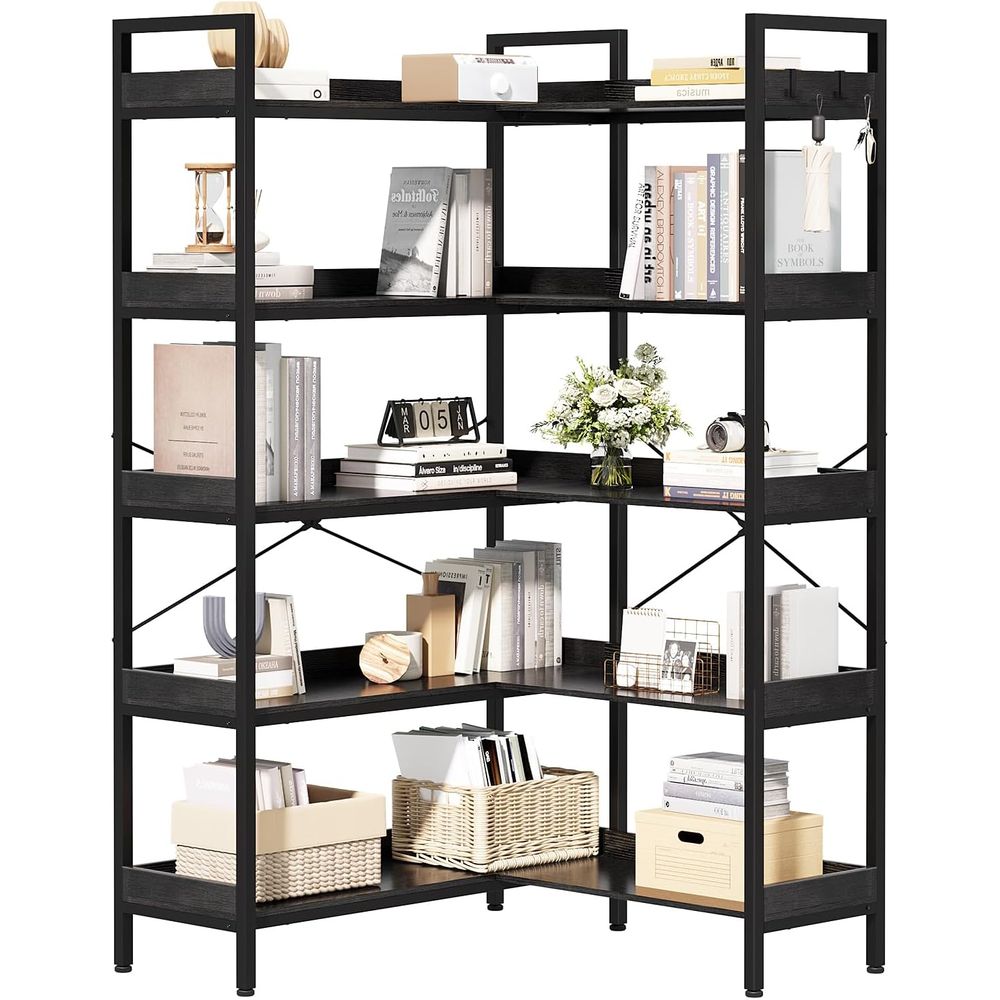 Home Office Industrial Style - Librero Reversible en Forma de L