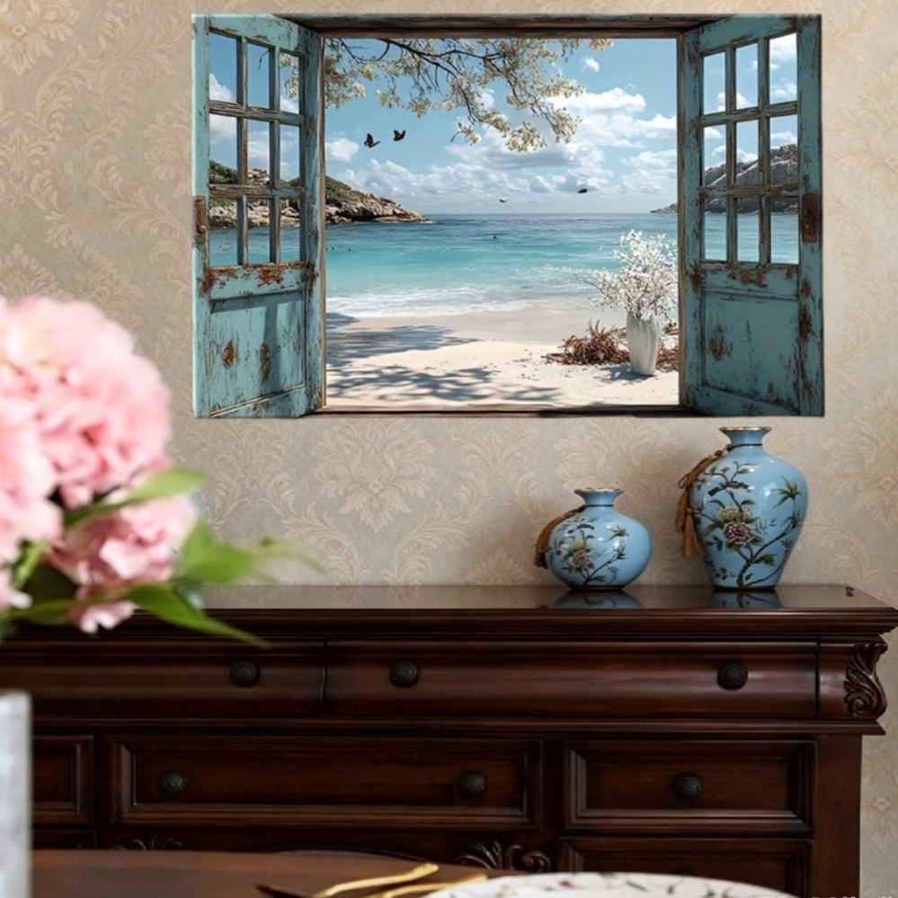 Home Office With View - Impresión de Vista al Océano, Arte