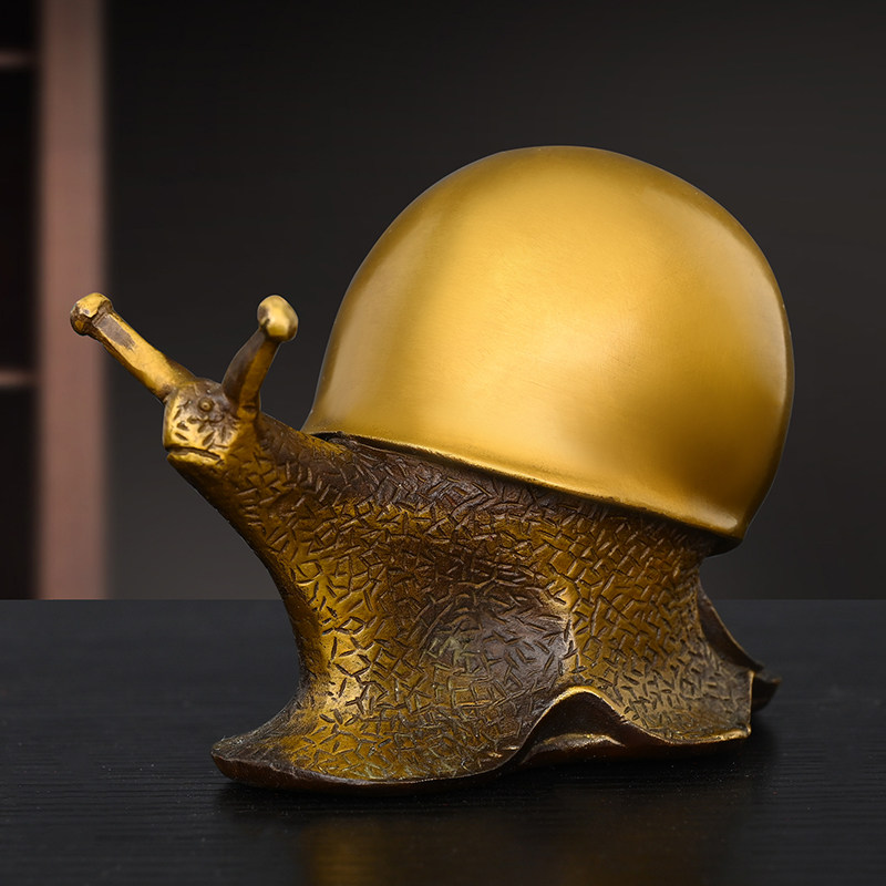 Home Office Feng Shui - Figura Decorativa de Caracol de Latón