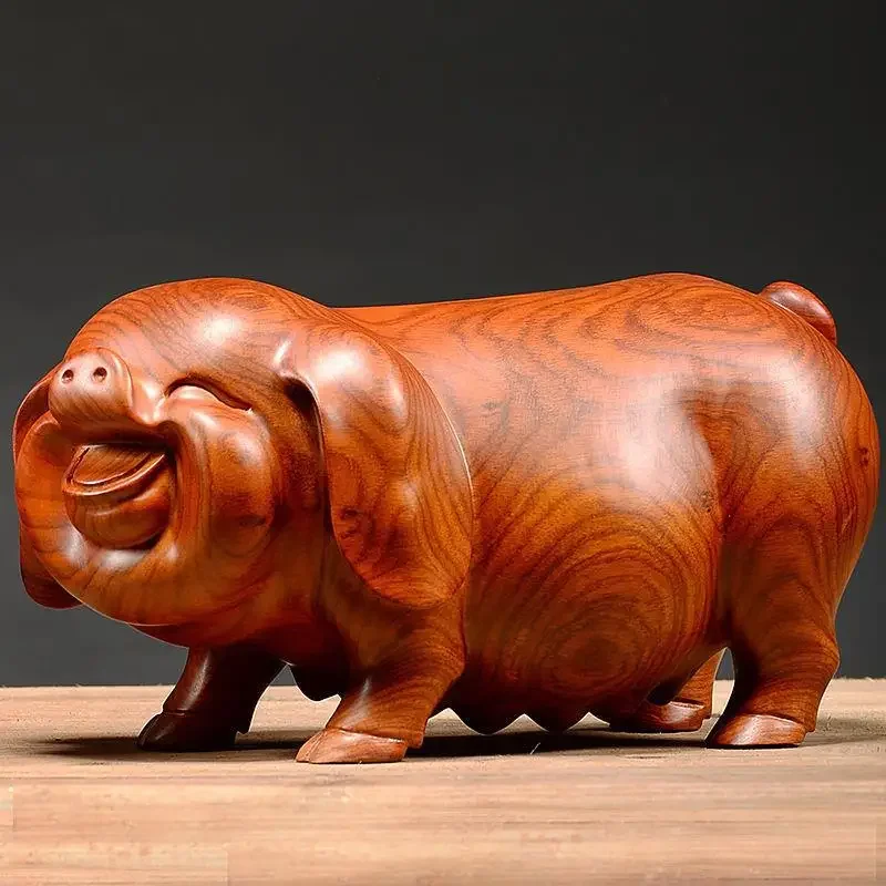 Home Office Feng Shui - Artesanías de madera Huanghuali tallado figuras