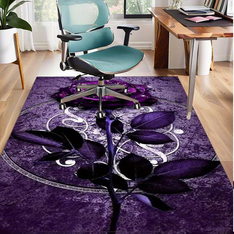 Home Office Interior Design - Alfombra de hojas moradas para decoración