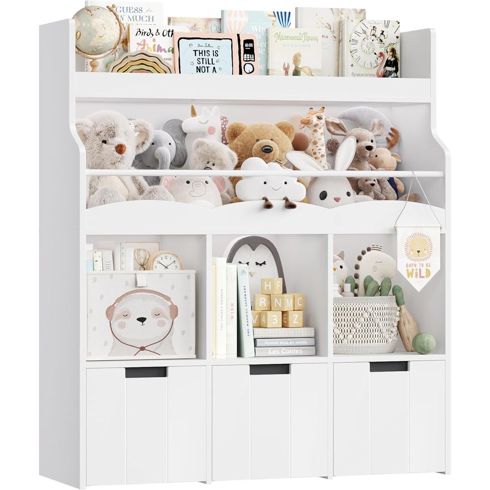 Bookcase Wood Shelf - Organizador de Juguetes para Niños con