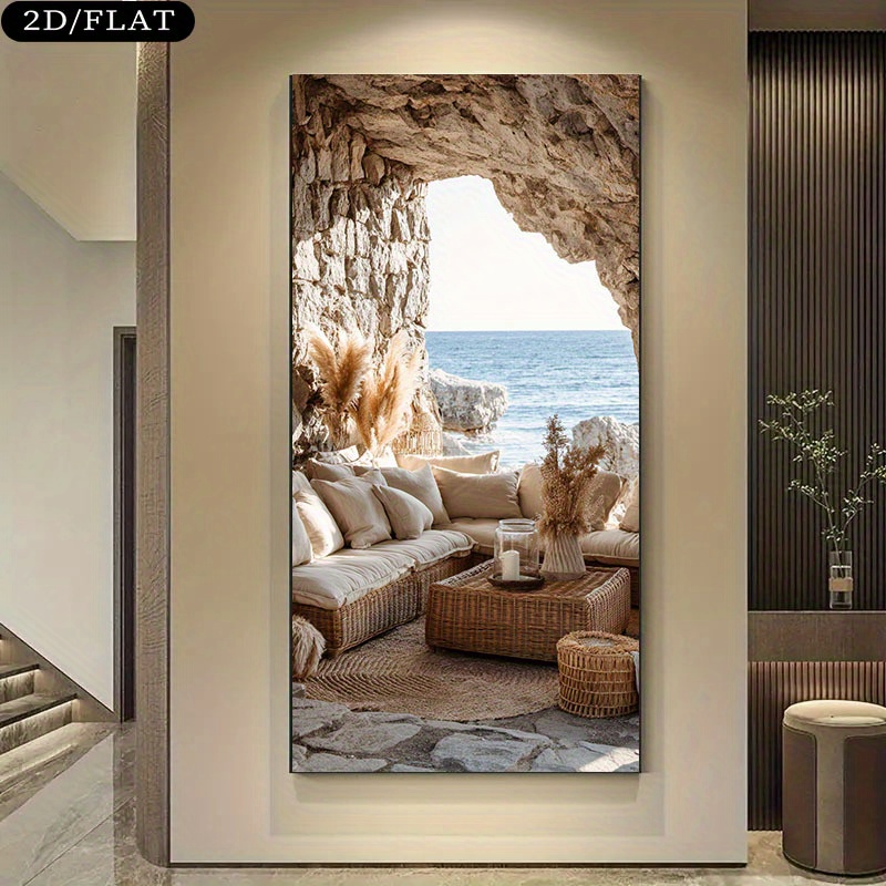 Home Office With View - Impresión en lienzo Extra grande con