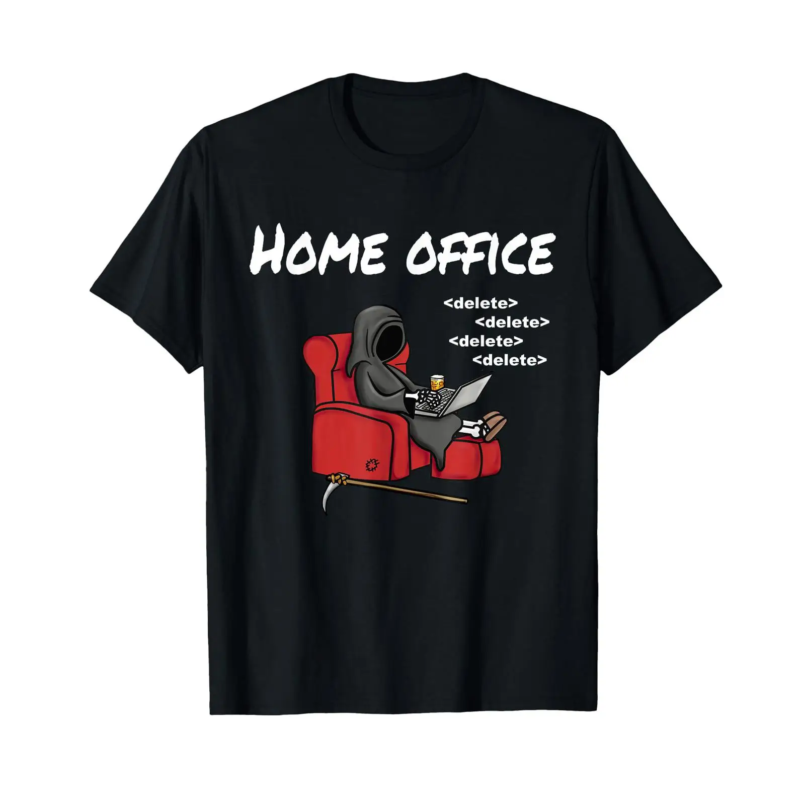Home Office Trabajo - Camiseta divertida con estampado de Grim