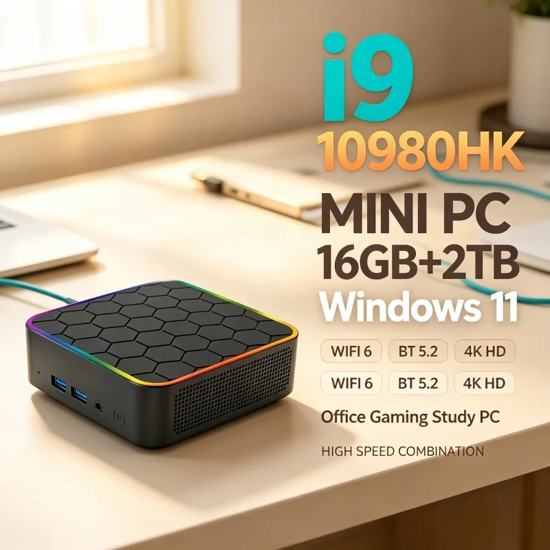Home Office Windows 11 - Potente Mini PC Host Intel I9‑10980HK