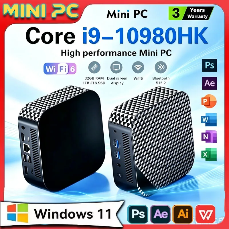 Home Office Windows 11 - Mini PC Compacto para Juegos, Intel