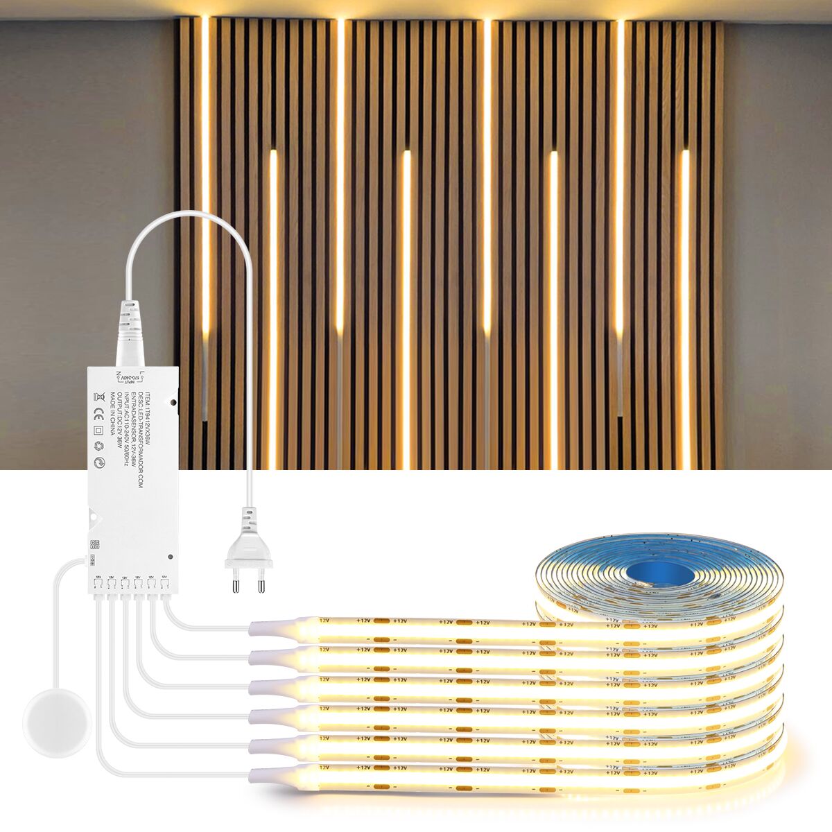 Bookcase Wood Shelf - Interruptor de Sensor táctil de madera