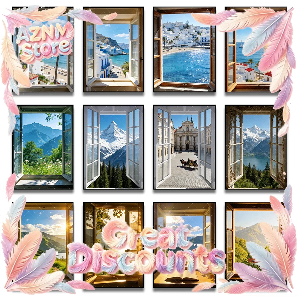 Home Office With View - Impresión de póster de ventana abierta