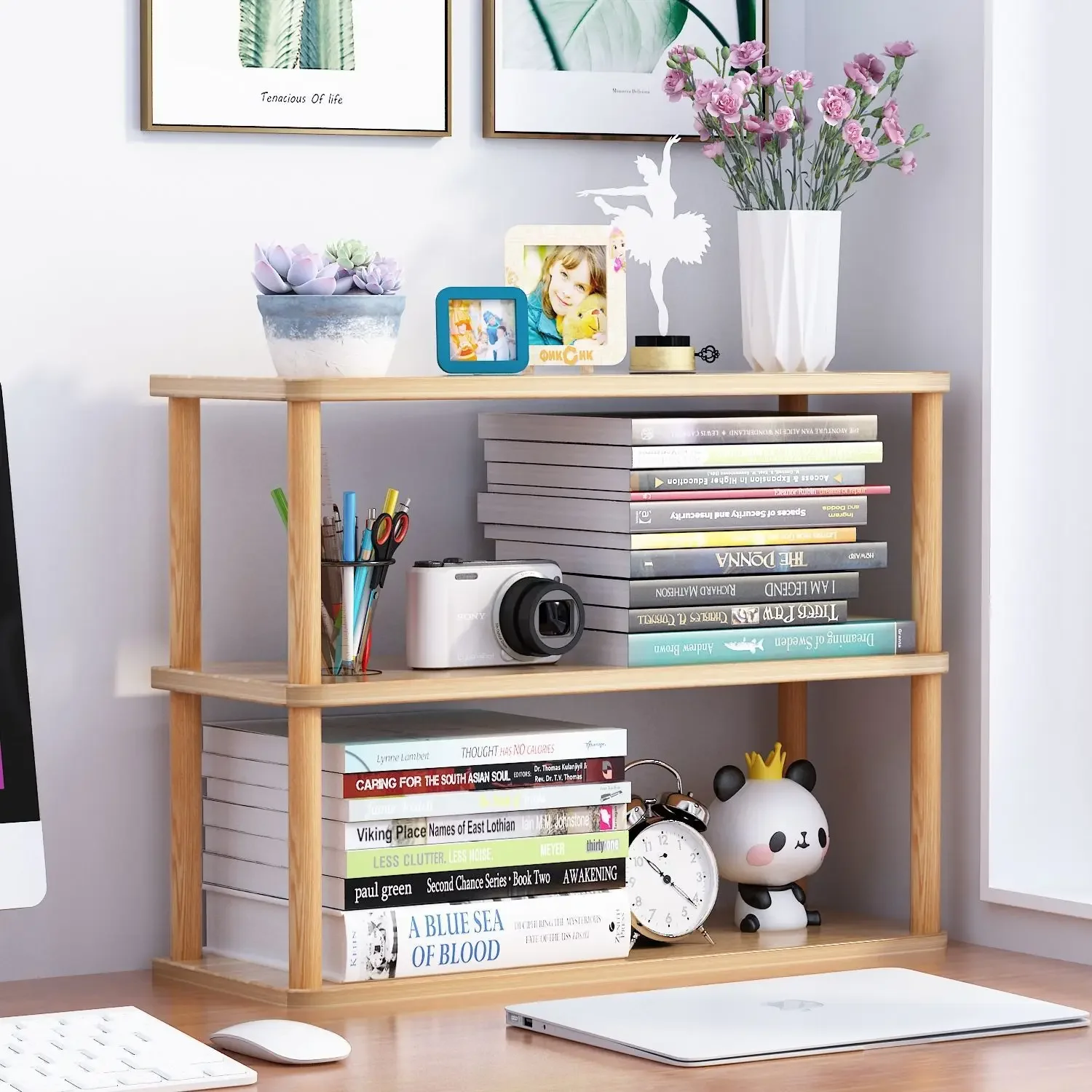 Bookcase Wood Shelf - Estantería de madera para niños, estante