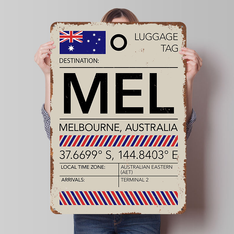 Home Office Australia - Póster Impreso del Aeropuerto de Melbourne,