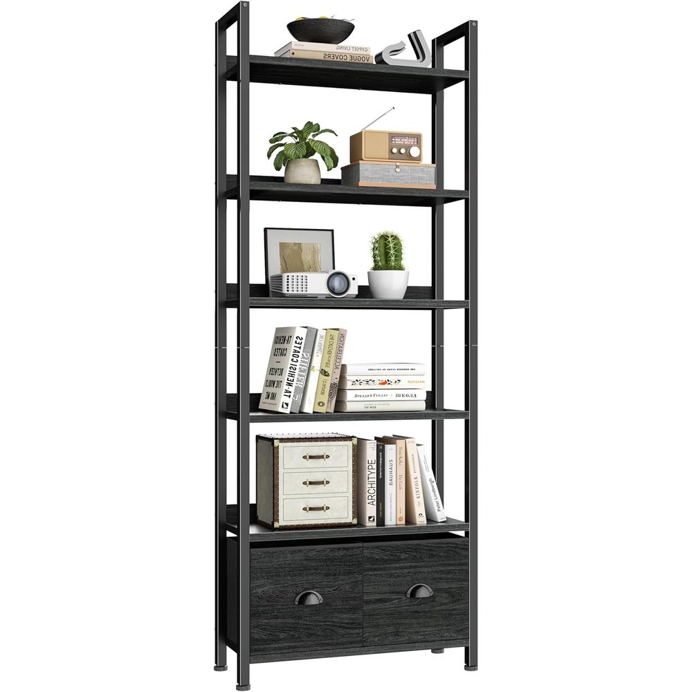 Home Office Industrial Style - Librería Alta de 6 Niveles con