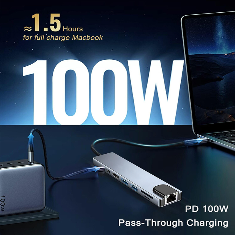 Hub USB tipo C 8 en 1 para Mac - Home Office For Mac reseña y precio