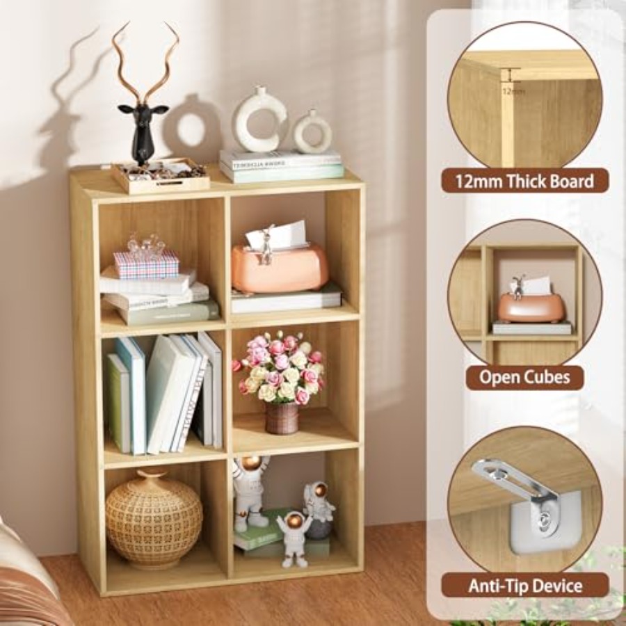 Organizador de almacenamiento  - Bookcase Wood Shelf reseña y precio