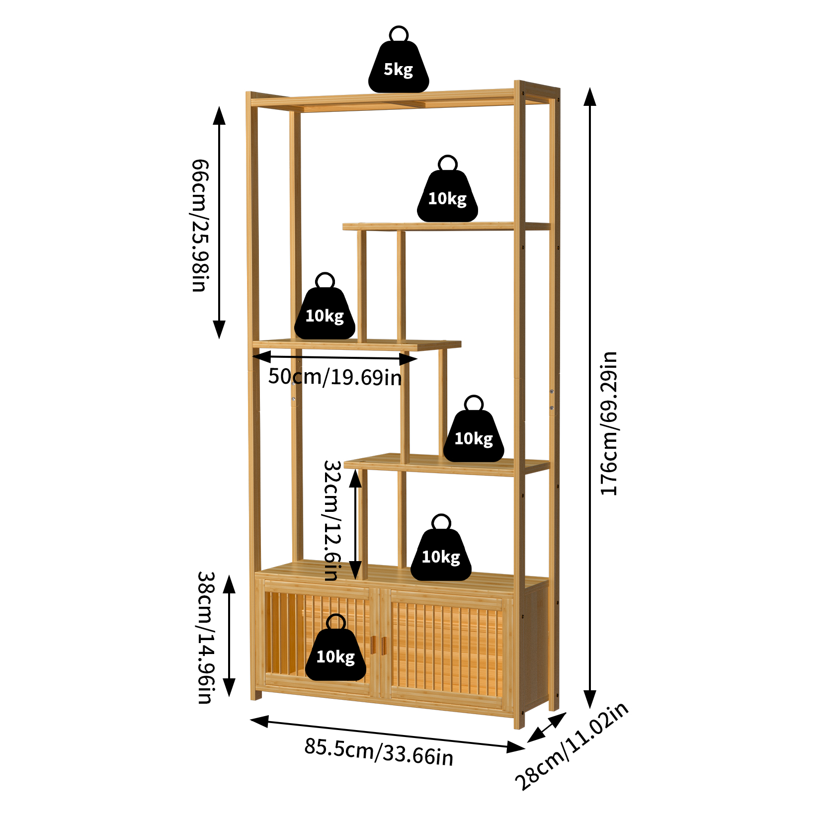Estantería de bambú con estant - Bookcase Wood Shelf reseña y precio