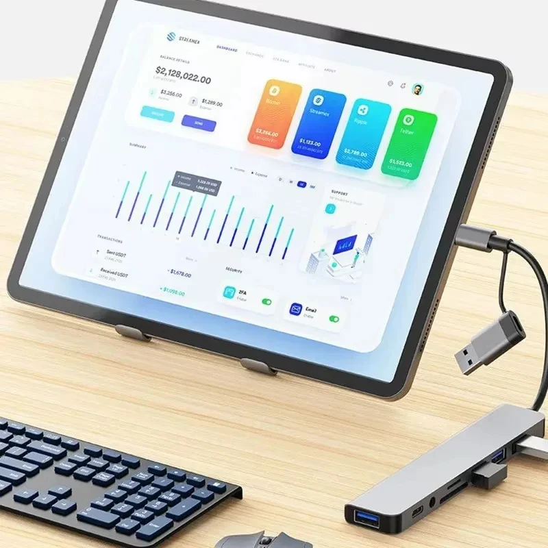 8 en 1 USB C Hub USB Splitter  - Home Office For Mac reseña y precio