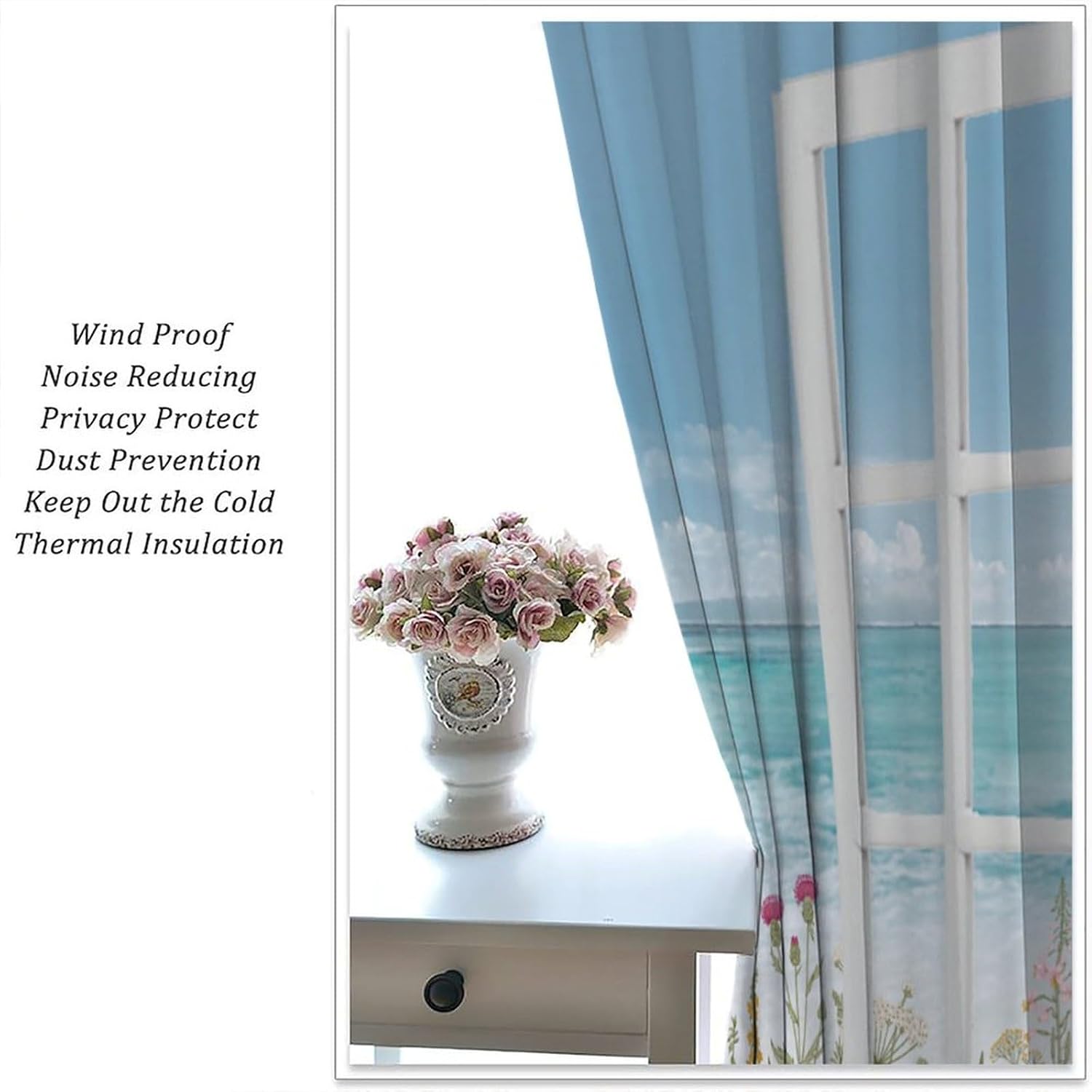 Cortinas de Poliéster con Dise - Home Office With View reseña y precio