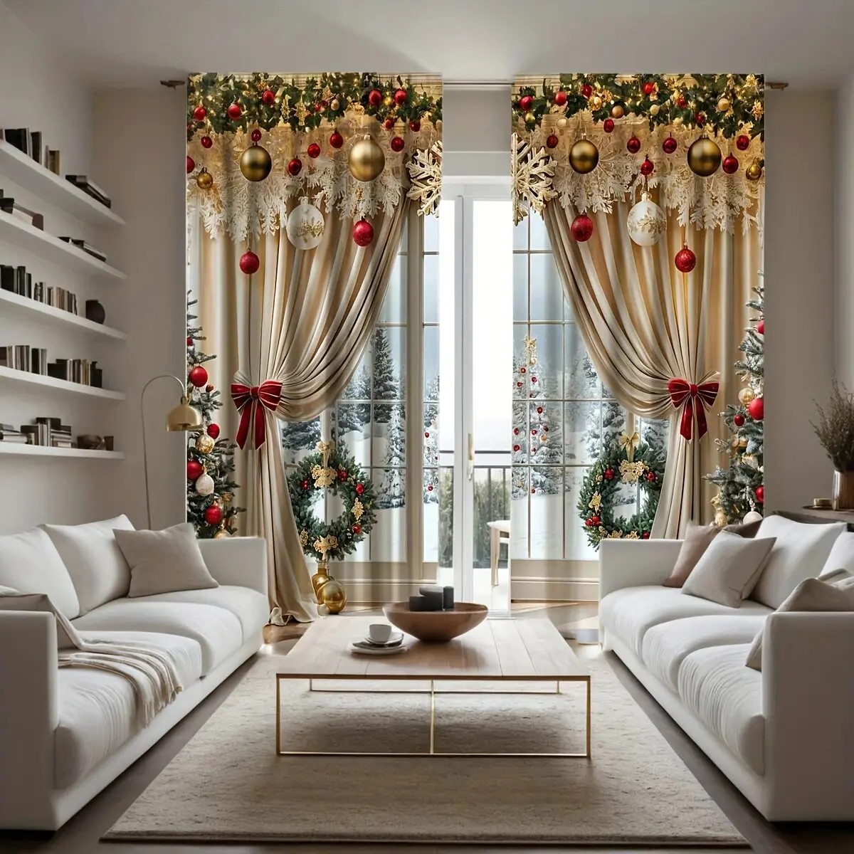 2 Cortinas Navideñas con Estam - Home Office With View reseña y precio