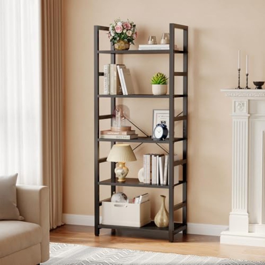 Estantería de 5 Niveles, Libre - Bookcase Wood Shelf reseña y precio