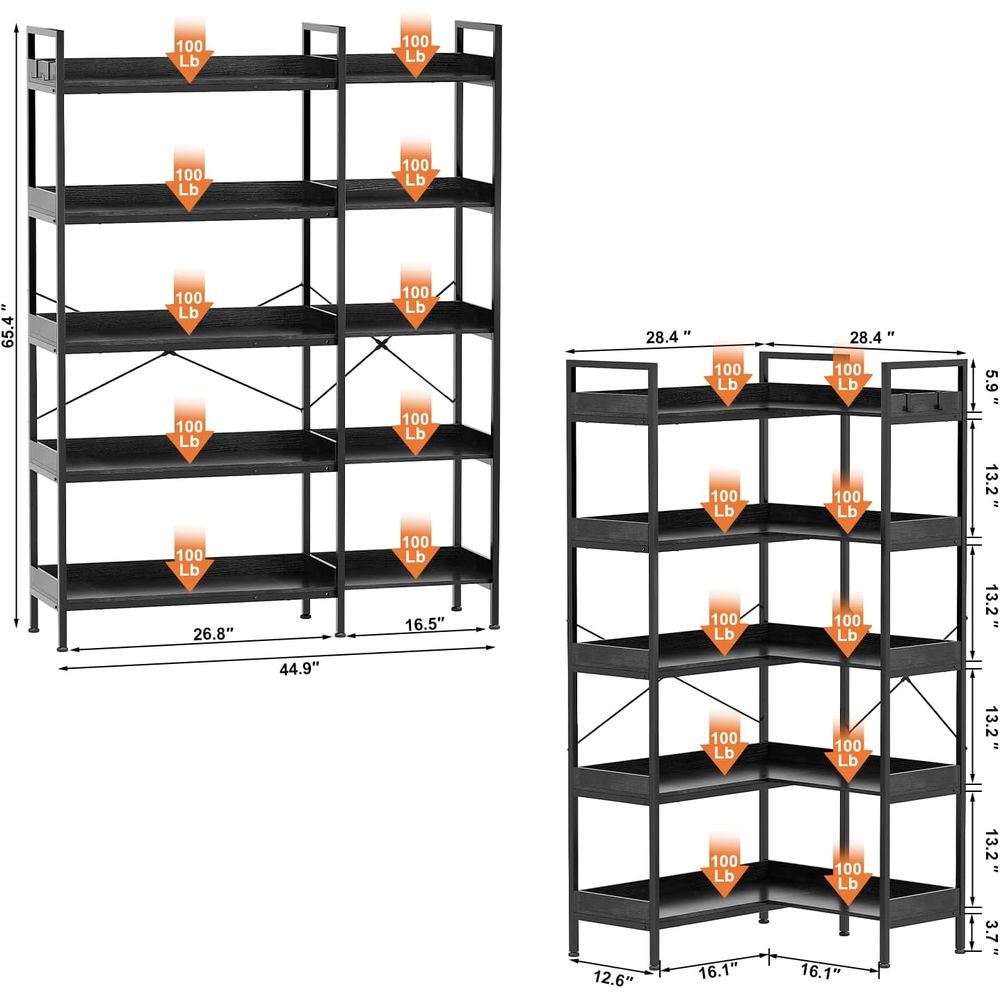 Librero Reversible en Forma de - Home Office Industrial Style reseña y precio