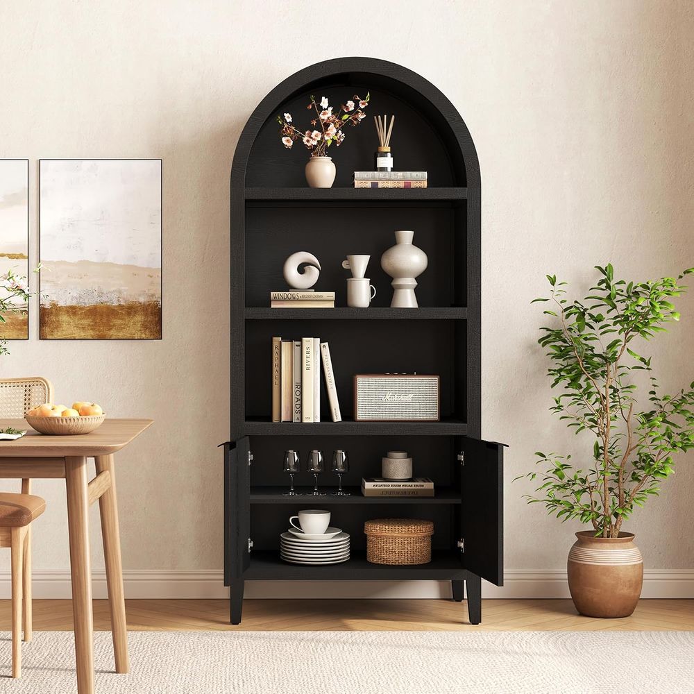 Librería arqueada Yusong de 71 - Bookcase Wood Shelf reseña y precio
