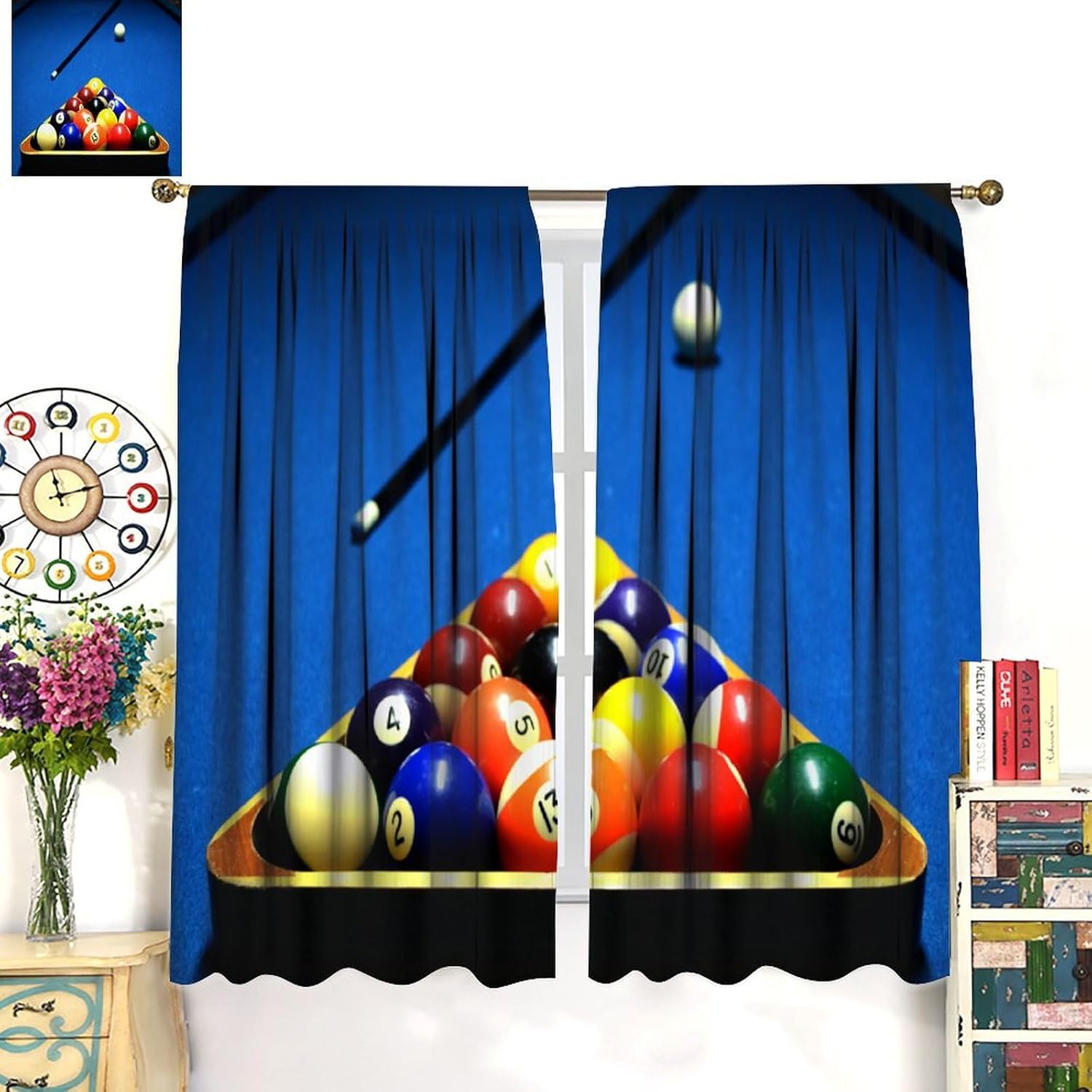 Cortinas deportivas de billar, - Home Office With View reseña y precio