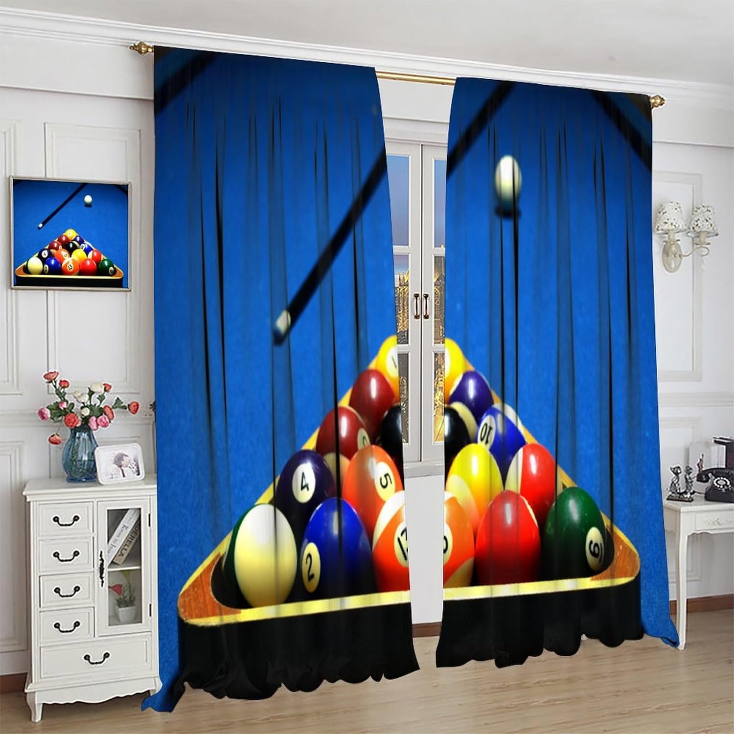 Cortinas deportivas de billar, - Home Office With View reseña y precio