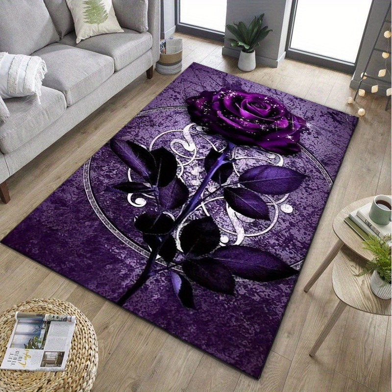 Alfombra de hojas moradas para - Home Office Interior Design reseña y precio