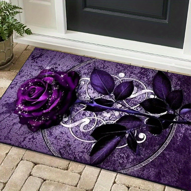 Alfombra de hojas moradas para - Home Office Interior Design reseña y precio