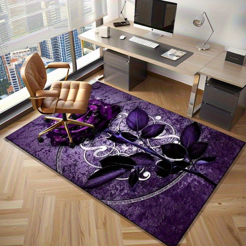 Alfombra de hojas moradas para - Home Office Interior Design reseña y precio