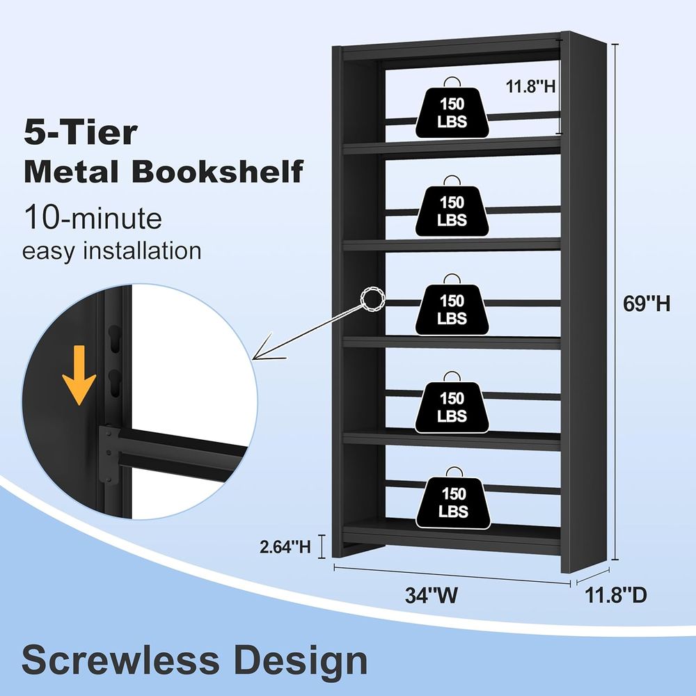 Estantería Metálica Negra de A - Home Office Industrial Style reseña y precio