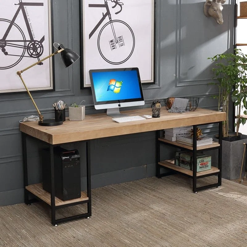 -Escritorio de madera para ord - Home Office Industrial Design reseña y precio