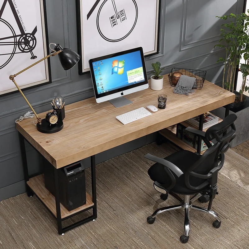 -Escritorio de madera para ord - Home Office Industrial Design reseña y precio