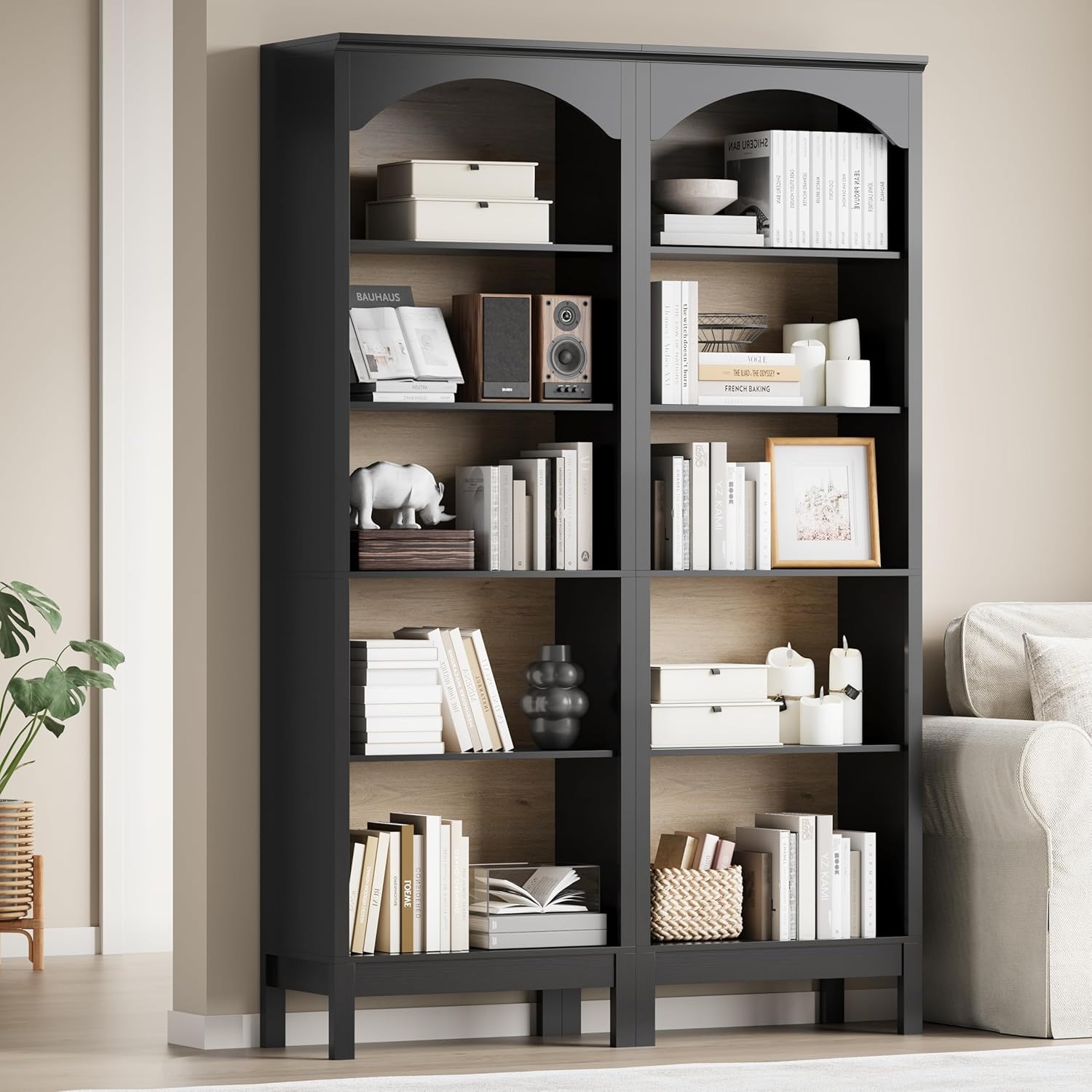 Estantería Arqueada con 5 Nive - Bookcase Wood Shelf reseña y precio