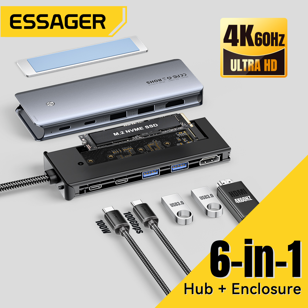Essager USB C Hub con carcasa  - Home Office For Mac reseña y precio