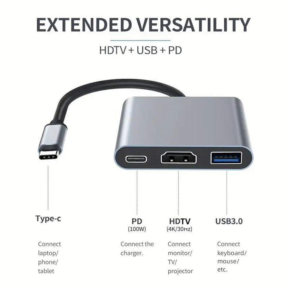 Adaptador de Carga 3 en 1 Tipo - Home Office For Mac reseña y precio