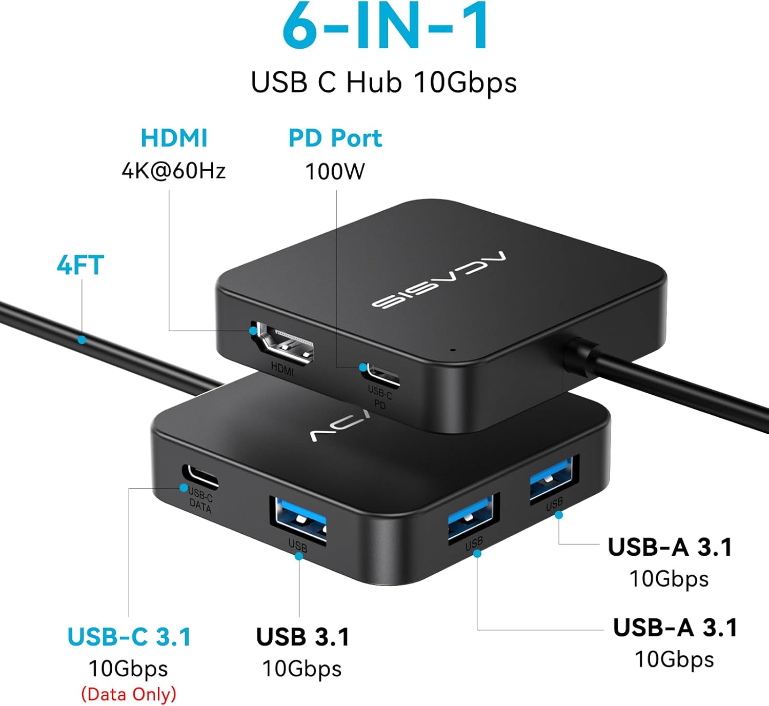 ACASIS USB C Hub 6 en 1 Adapta - Home Office For Mac reseña y precio