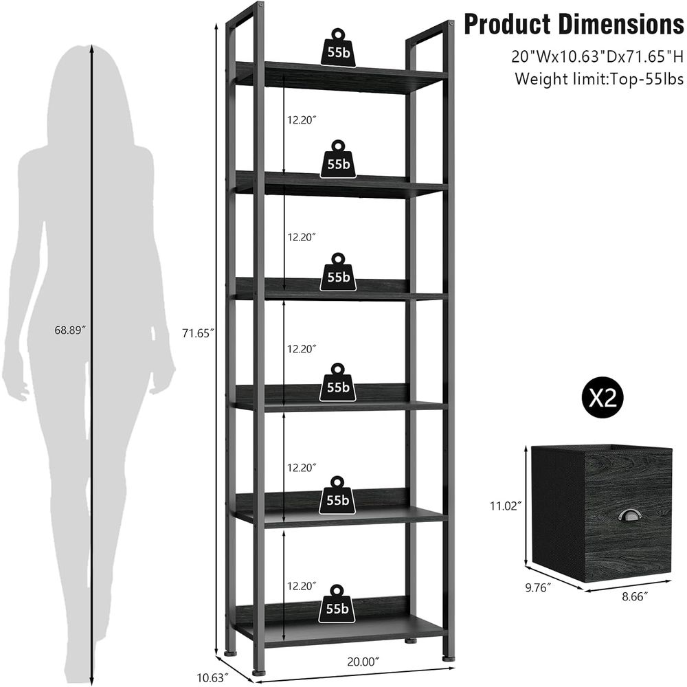 Librería Alta de 6 Niveles con - Home Office Industrial Style reseña y precio